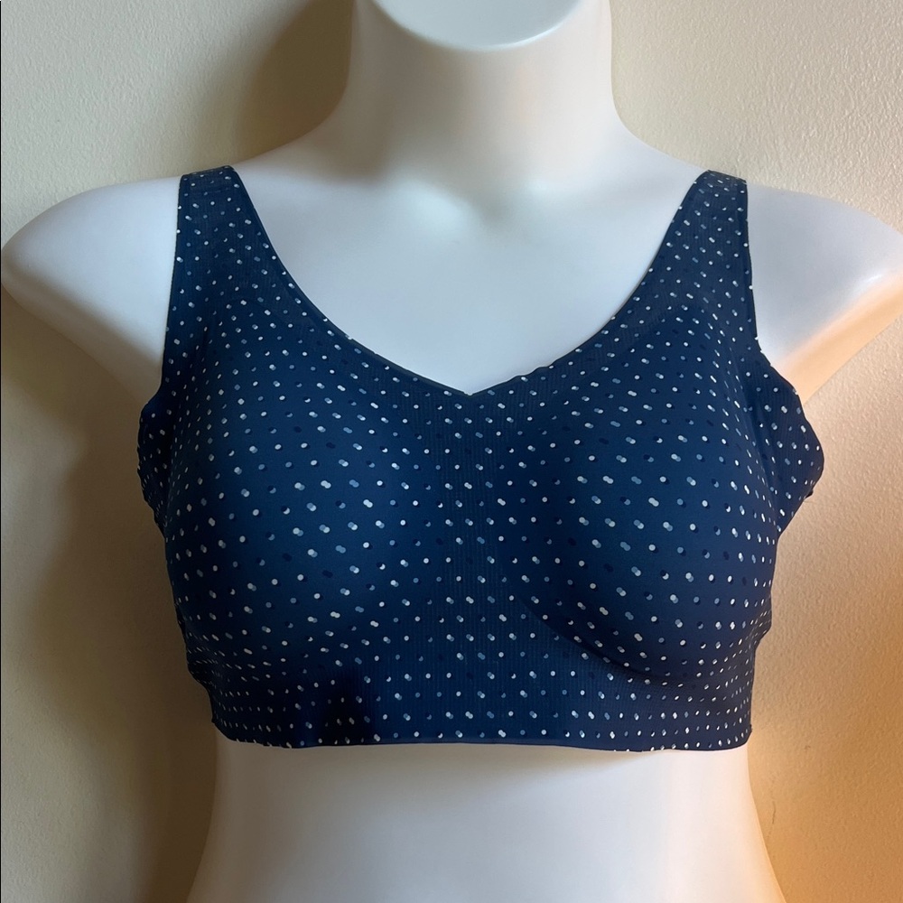 Bali Navy and White convertible strap Dotted Bra no underwires